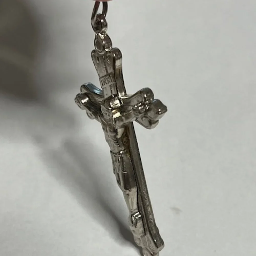 Silver-Toned Metal Jesus Crucifix Cross Keychain Pendant Charm Providence1.5